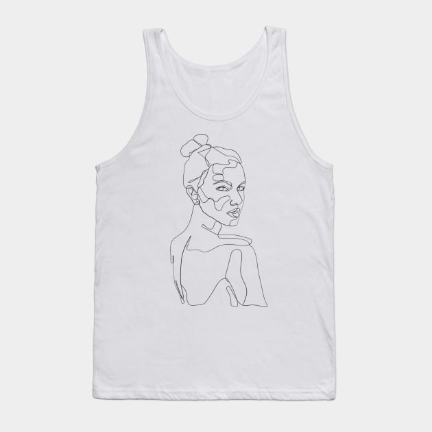 Line - Art Woman Tank Top by Arts-Y